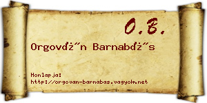 Orgován Barnabás névjegykártya